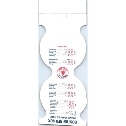 1983 Boston Red Sox Baseball MLB Schedule Matchbook Cover SA1-M4