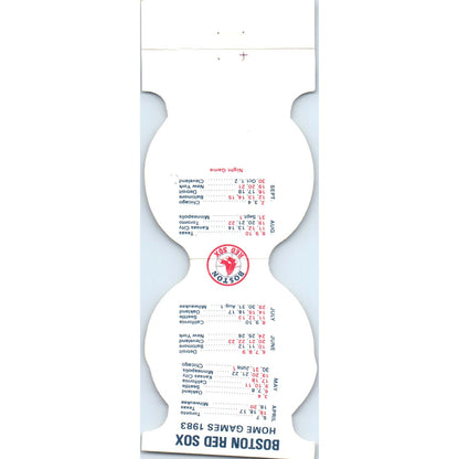 1983 Boston Red Sox Baseball MLB Schedule Matchbook Cover SA6-M4