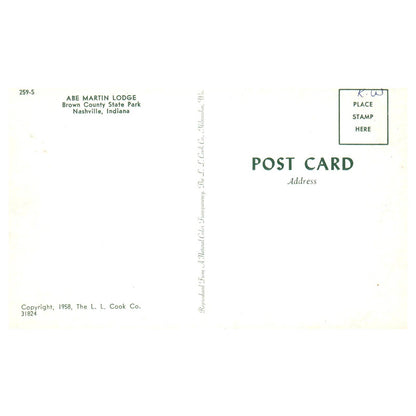 Vintage Postcard- Abe Martin Lodge Brown County State Park Nashville Indiana AD9