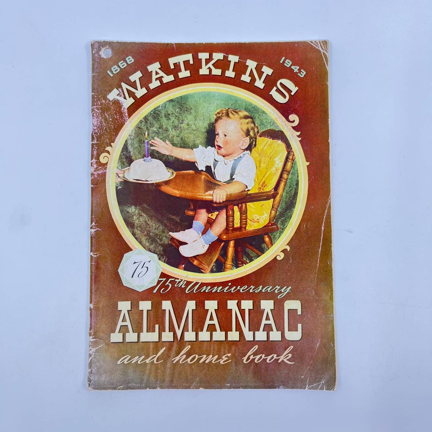 1943 WATKINS Almanac and Home Book Victor A. Langeler Livermore Falls ME TE7