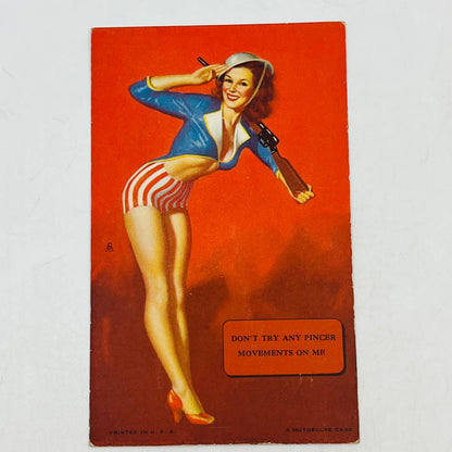 1945 Mutoscope Card Artist Pin Up Don't Try any Pincer Movements On Me EA4