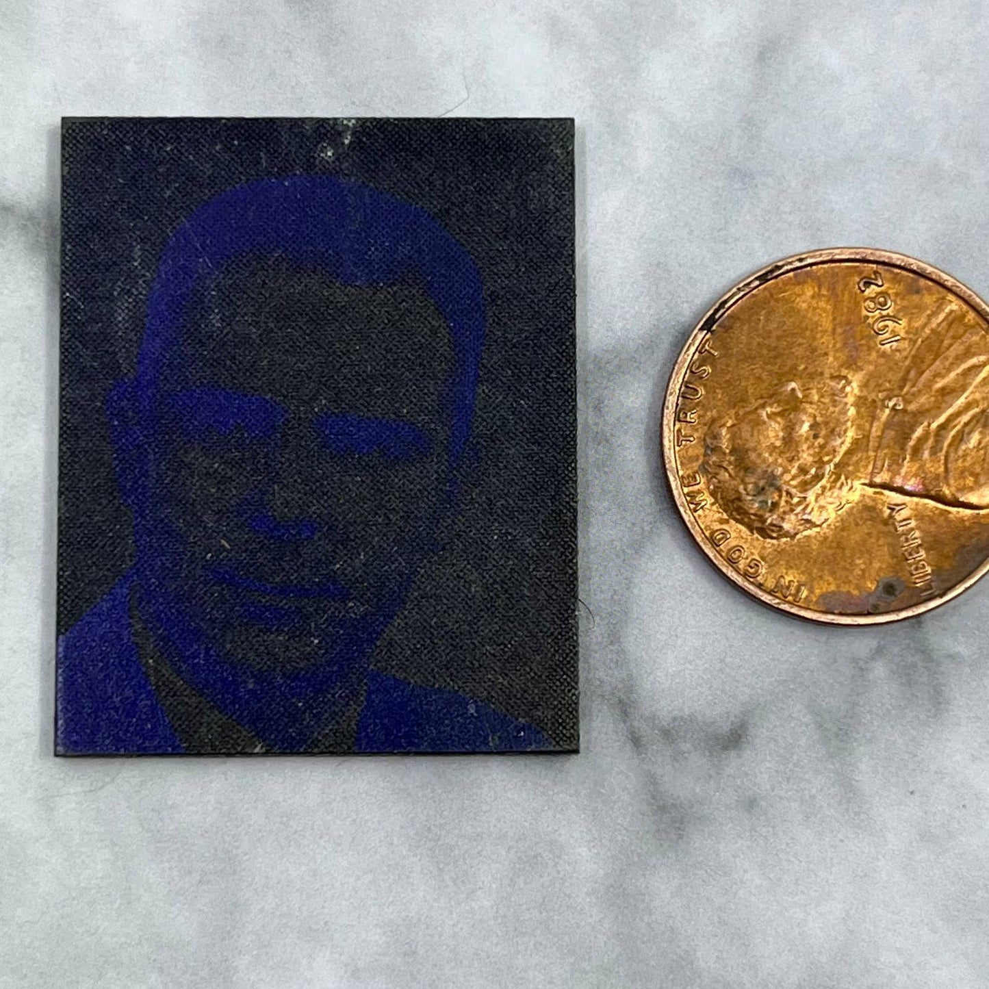 Vintage Printing Letterpress Printers Block Plate Young Man Photo Portrait SE832