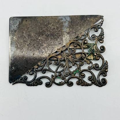 Vintage Art Nouveau Ornate Metal Buckle 2 1/4 x 1 3/4” SB1