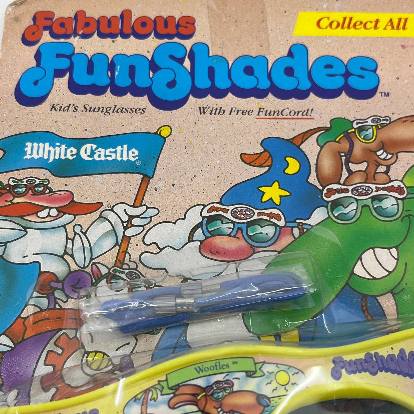 White Castle Restaurant Kid’s Meal Yellow Woofles FunShades SEALED NOS TI4