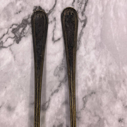 Antique Conn Silver Co Flatware 7.5"?Long Iced Tea Spoons Set of 2 SA2