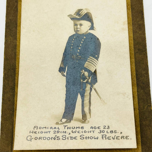 Gordon’s Side Show Revere Picture “Admiral Thumb” Oddity 3 x 5” AA2