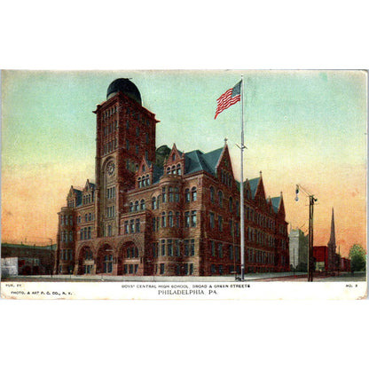 c1905 Postcard Boys Central High School at Broad & Green Sts Philadelphia PA TI1-1