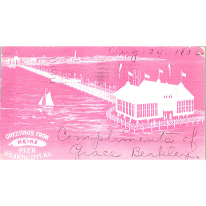 1902 Heinz Pier Atlantic City New Jersey Original Postcard P1-14