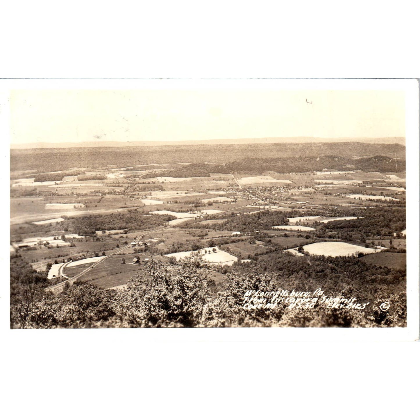 Vintage Postcard McConnellsburg PA From Tuscarora Summit Mt. Cove TI1-1
