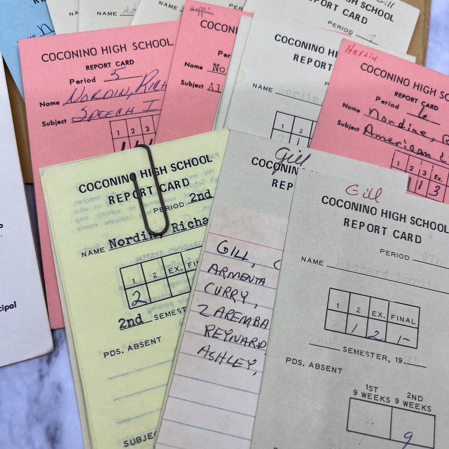 1958-71 Report Card Lot Richard Nordin in Mount Elden Coconino Flagstaff AZ EA4