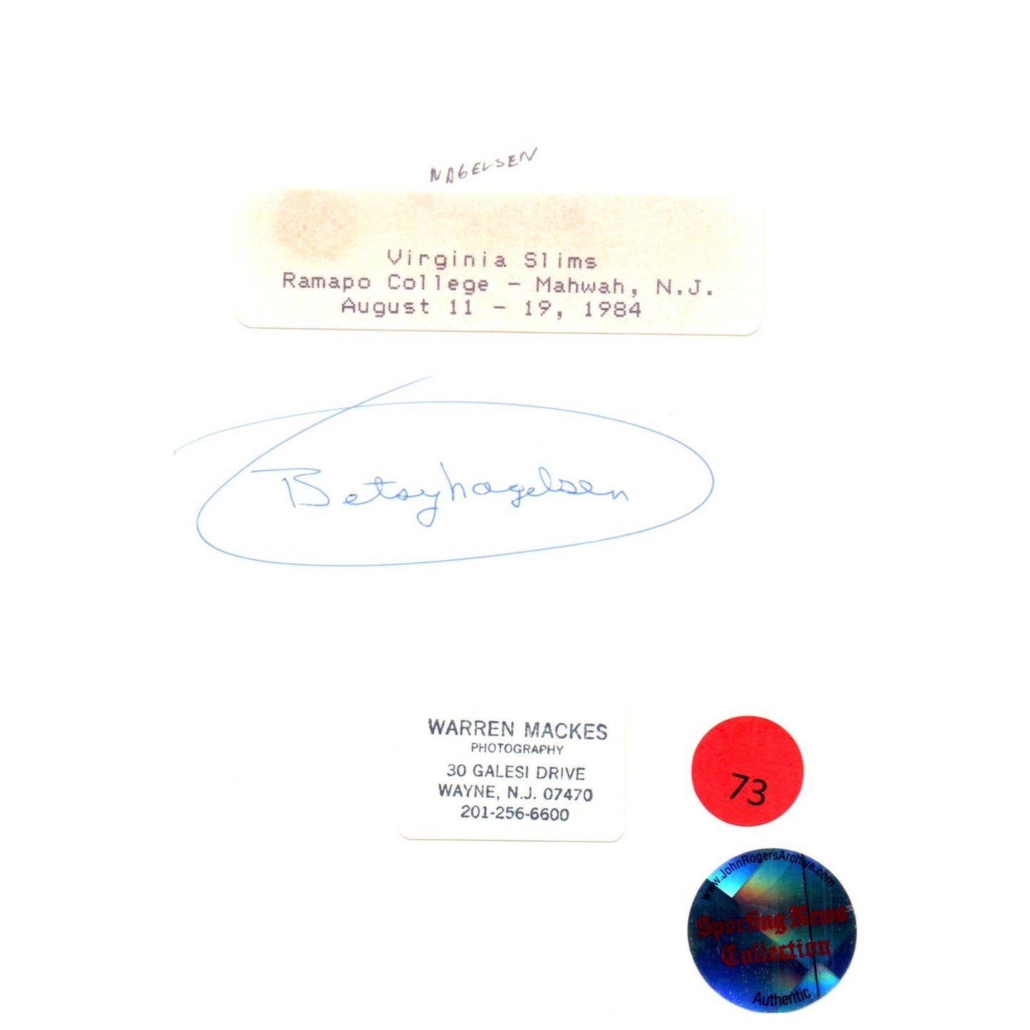 1984 Original Press Photo Women's Tennis Betsy Nagelsen McCormack ~5x7" AD2-1