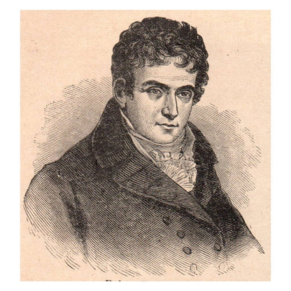 Robert Fulton Portrait 3x3.5" Original Engraving 1899 TJ8-5