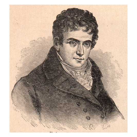 Robert Fulton Portrait 3x3.5" Original Engraving 1899 AK3-7