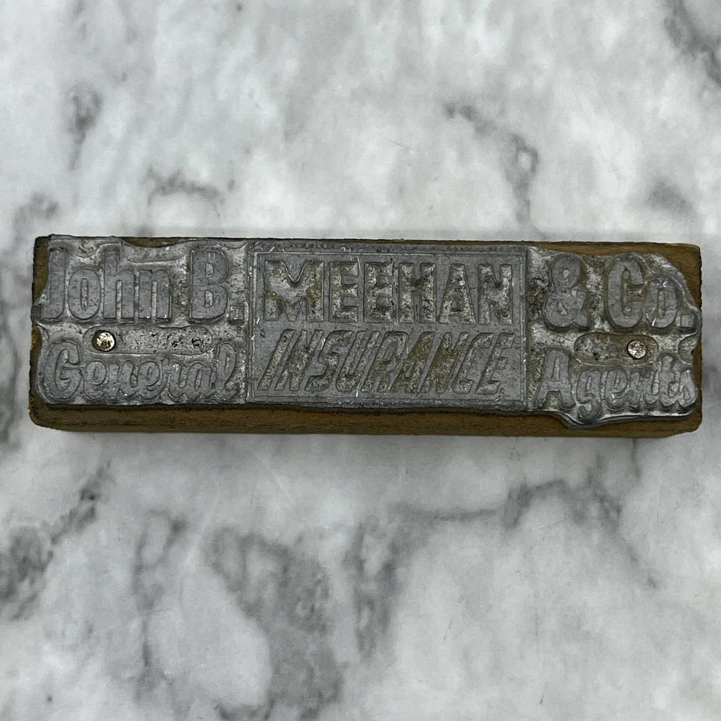 Vintage Printing Letterpress Printers Block Plate John B. Meehan & Co. TJ510
