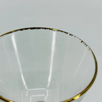 1950s Libbey Atomic Diamond Cordial Champagne Glass Yellow/Blue TD9