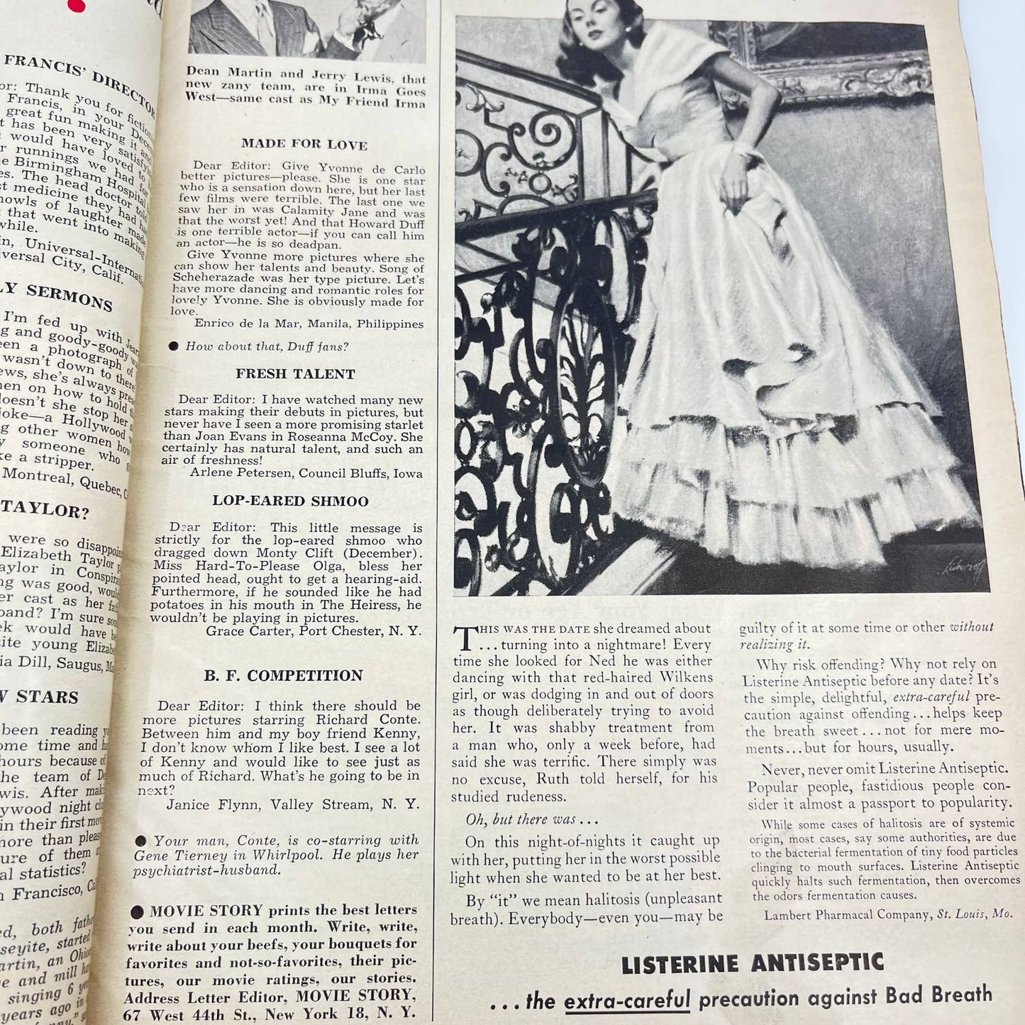 Movie Story Kirk Douglas Gregory Peck Lauren Bacall Errol Flynn March 1950 TC6