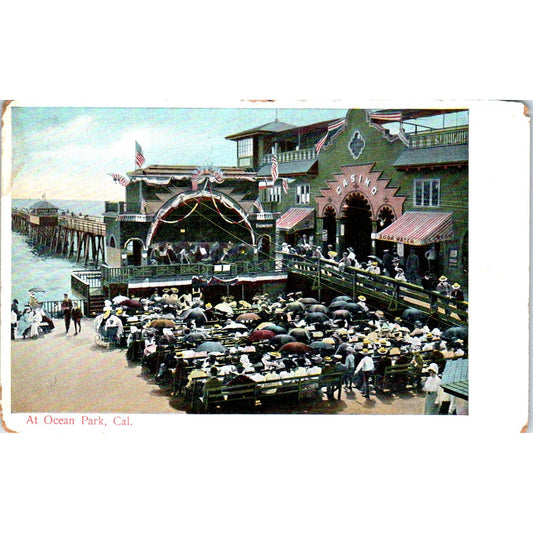 Ocean Park California Grand Stand c1910 Original Postcard TK1-25