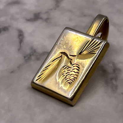 Vintage Gold Tone Pioneer Etched Pine Cone Tie Clip Bar Clasp SA2