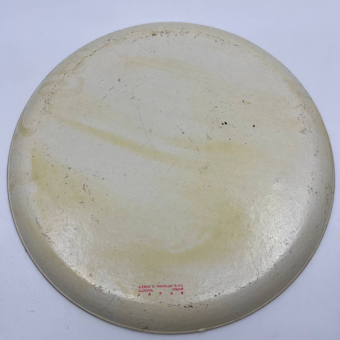 Vintage Round Tray Alcohol Proof Paper Mache Alfred Knobler Floral Roses 13" TH2