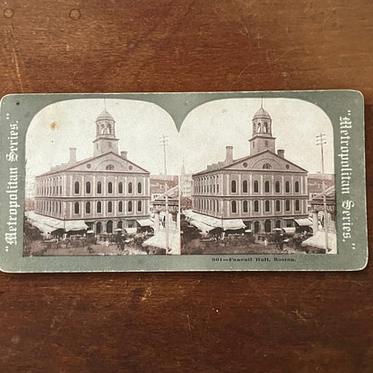 Faneuil Hall Boston Antique Stereoview Card H2-4