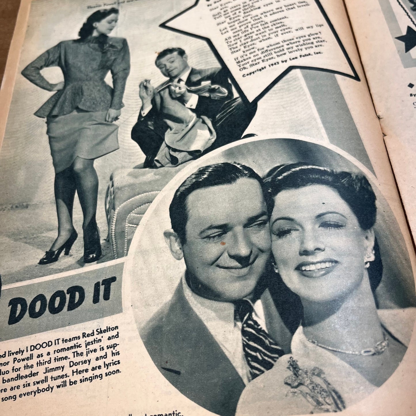 Song Parade Magazine 1944 March Ginny Simms Red Skelton I Dood It M1-1