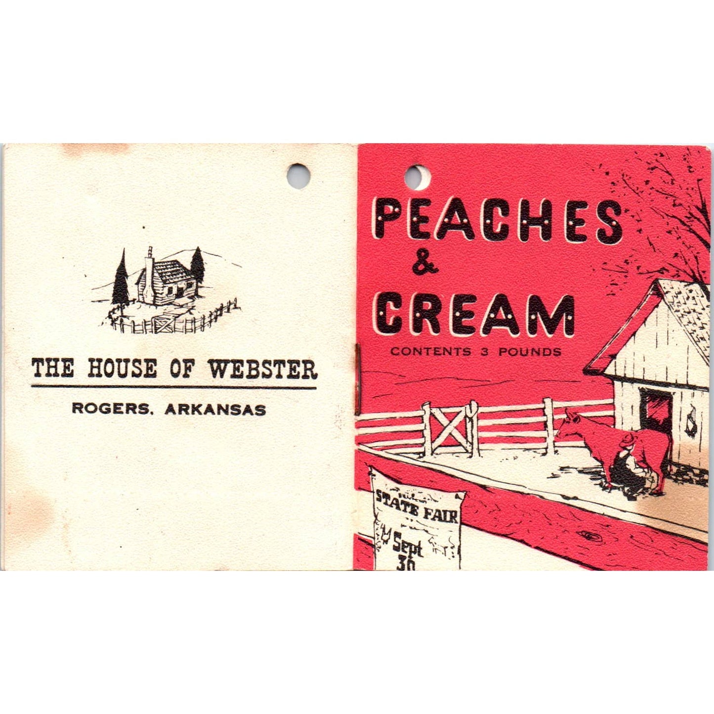 1970 Roy Webster Peaches and Cream Mini Advertising Booklet Rogers Arkansas SE4