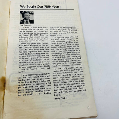 1978 78 Ford Pinto Owners Manual BA2