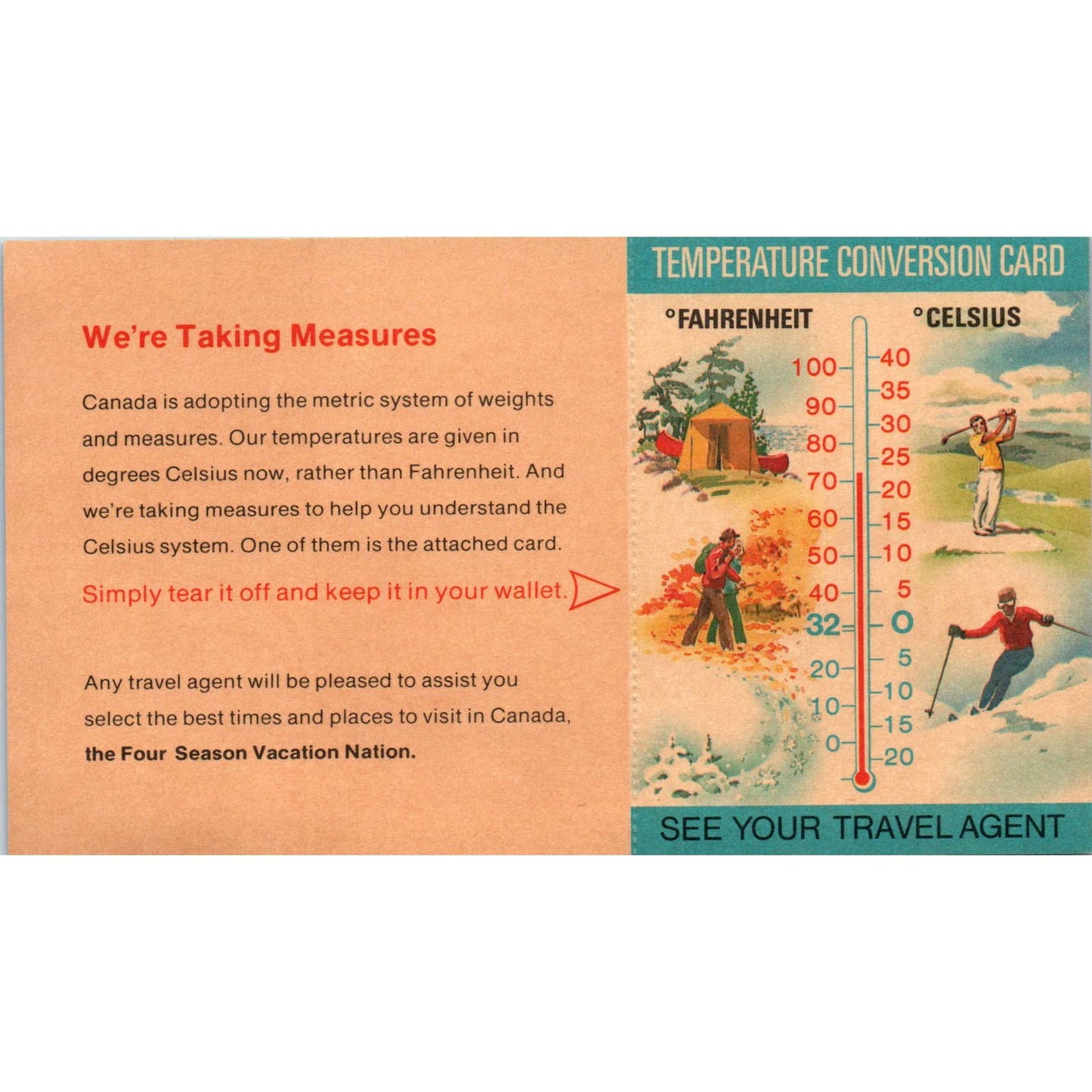 Vintage Advertising Card - Canada - The 4 Season Vacation Nation SE3-4