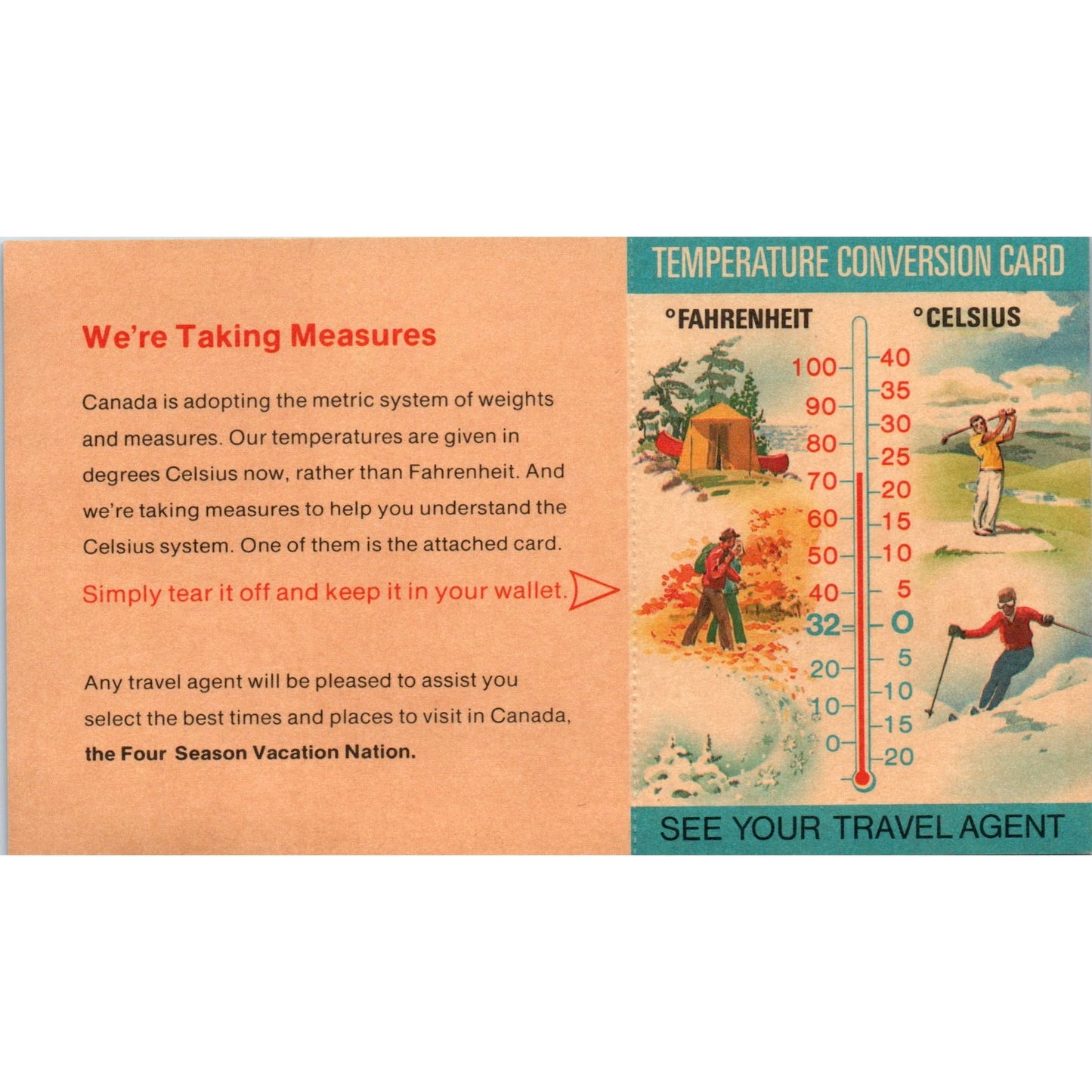 Vintage Advertising Card - Canada - The 4 Season Vacation Nation TH2-SF2