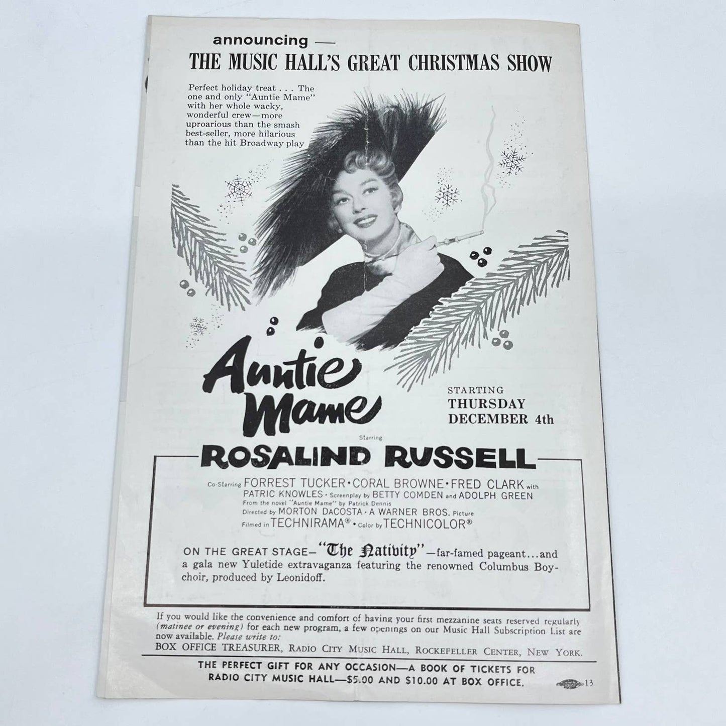 1958 Radio City Music Hall Program Masquerade Jean Simmons Dan O’Herlihy AA9