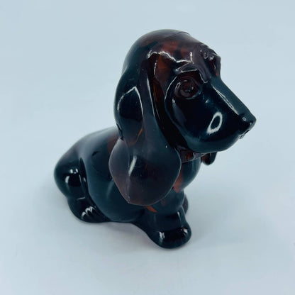 Avon Baby Bassett Hound Shaped Amber Glass Bottle Cologne Perfume Full SA1