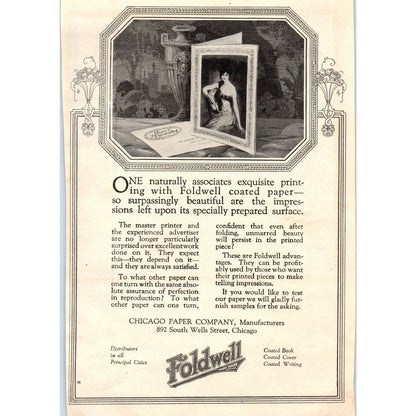 c1920 Harper's Magazine Ad - Foldwell Chicago Paper Company TF6-1