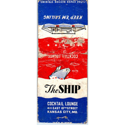 The Ship Cocktail Lounge Kansas City MO Advertising Matchbook Cover SA9-M4