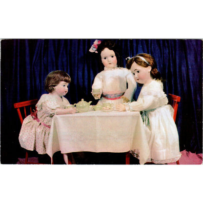 Bisque Doll Tea Party Mabel D. Gurney Collection Custer SD Original Postcard PB9