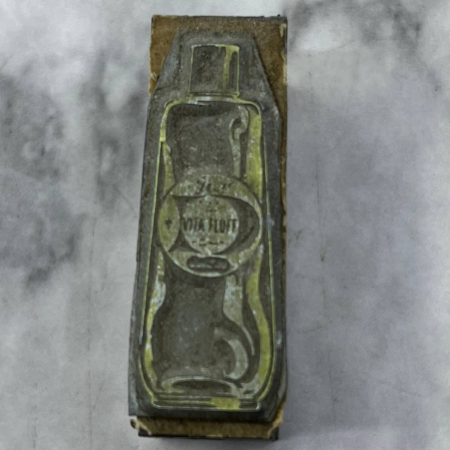 Vintage Printing Letterpress Printers Block Plate Duon Vita Fluff Shampoo TJ57