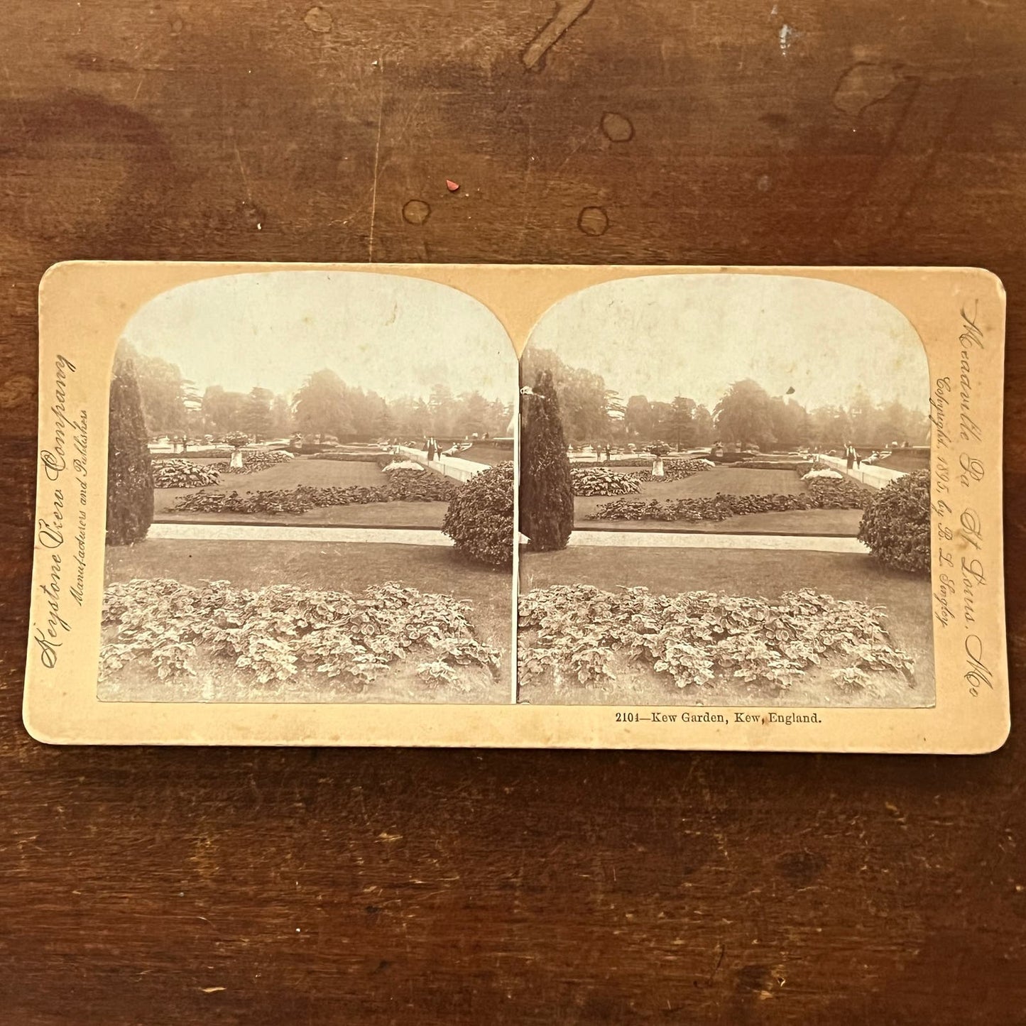 Kew Garden, Kew England 1895 Antique Stereoview Card TJ9-V1