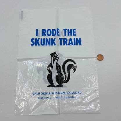 Vtg Souvenir Bag Skunk Train California Western Railroad Fort Bragg Willits AC8