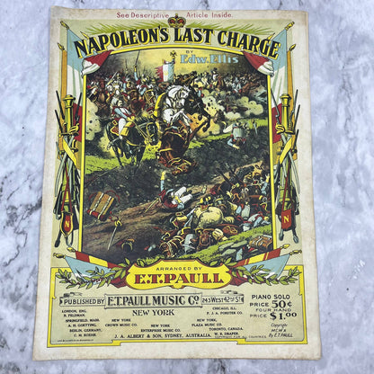 Napoleon's Last Charge 1910 Sheet Music by Edw. Ellis and E.T. Paull TJ4