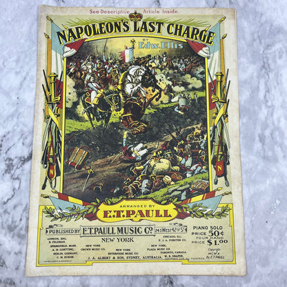 Napoleon's Last Charge 1910 Sheet Music by Edw. Ellis and E.T. Paull V41-3