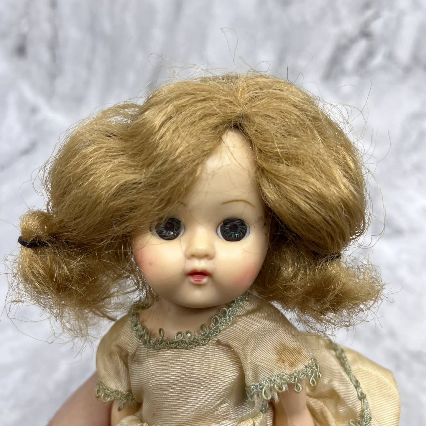 1950's 8" Blonde Hair Blue Eyes Blinking Plastic Doll TB4