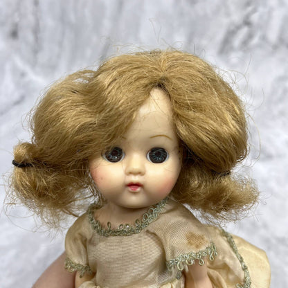 1950's 8" Blonde Hair Blue Eyes Blinking Plastic Doll TB4