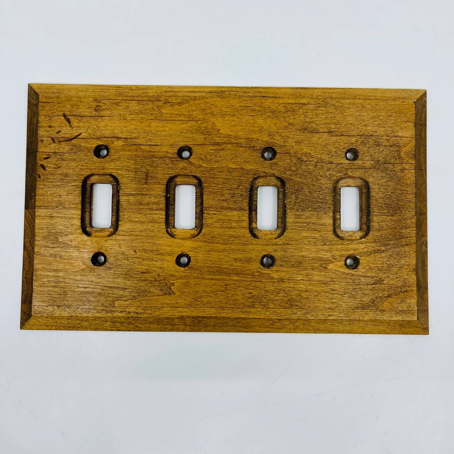 Vintage Solid Oak 4 Toggle Light Switch Plate Cover SB6