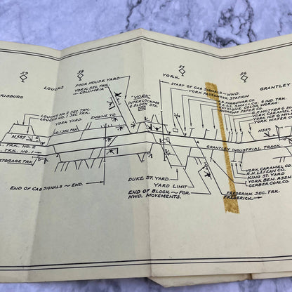 1954 Northern Central Parkton MD To York PA Railroad Track & Signal Layout EA4