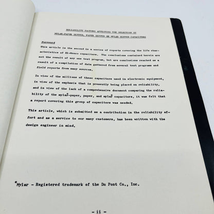 1963 Willimantic Conn Report Readability Factors Mylar Dipped Capacitors BA3