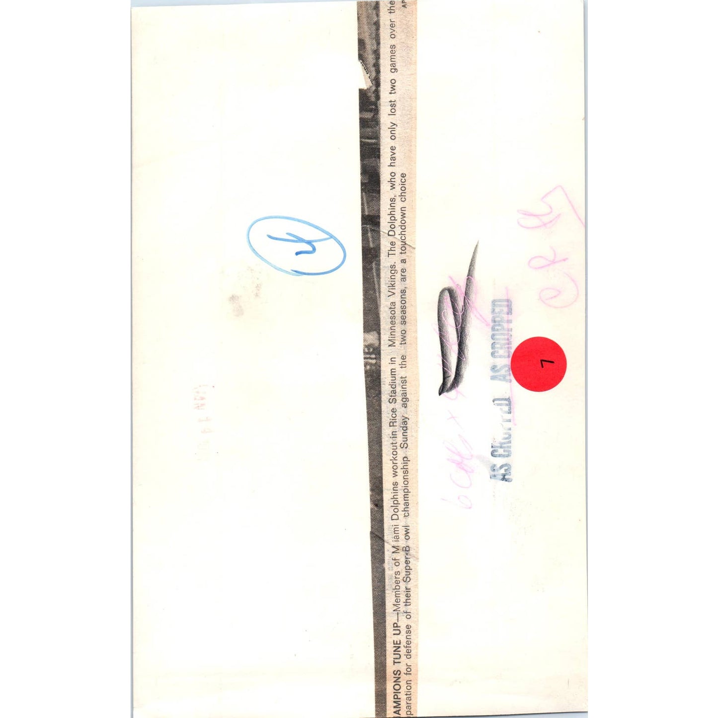 1972 Original Press Photo Football NFL Super Bowl Dolphins Practice 6x9" TK2-FP