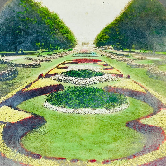 c1900 Stereoview Card The Sunken Gardens Fairmount Park Philadelphia PA