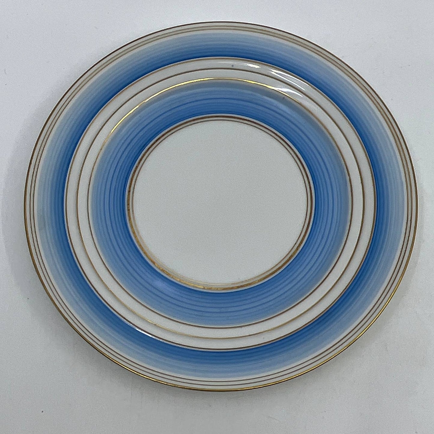 Arzberg Bavaria MCM Blue Concentric Rings Trio Tea Cup Saucer Dessert Plate TI3