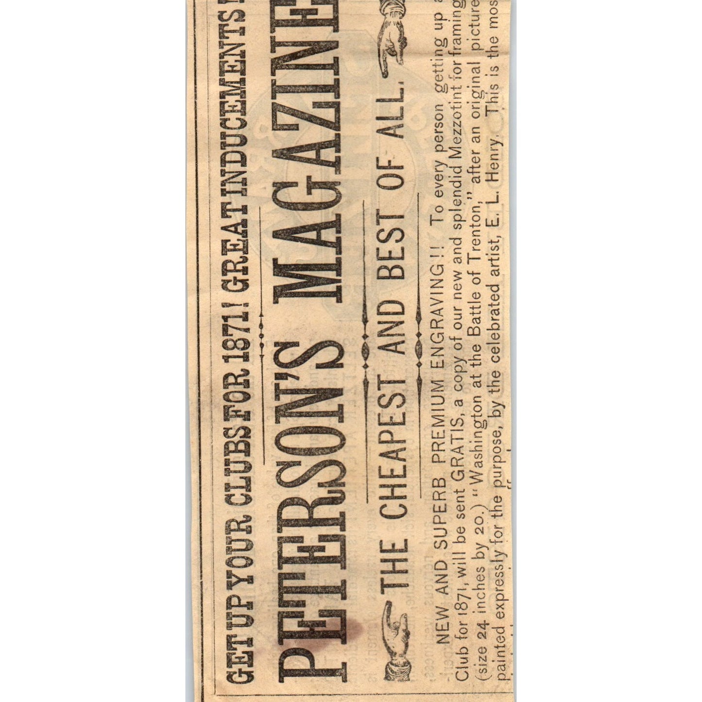 1870s Peterson's Magazine Ad - Tarrant's Seltzer Aperient Quack Medicine AK3-6