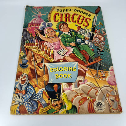 1953 Jumbo Coloring Book Super-Dooper Circus Merrill Chicago TB4