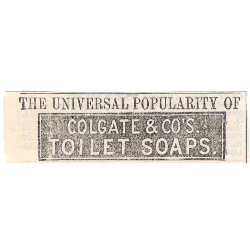 Colgate & Co's. Toilet Soaps - Ad 1878 Original TJ7-L2-3